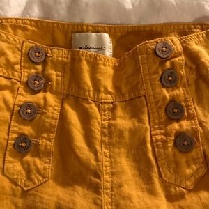 Anthropologie NWOT Mustard Yellow Linen Pants